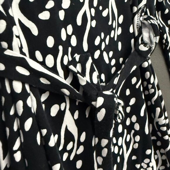 Diane Von Furstenberg DVF Target Sea Spots Midi Wrap Dress Medium Black White - Picture 5 of 10